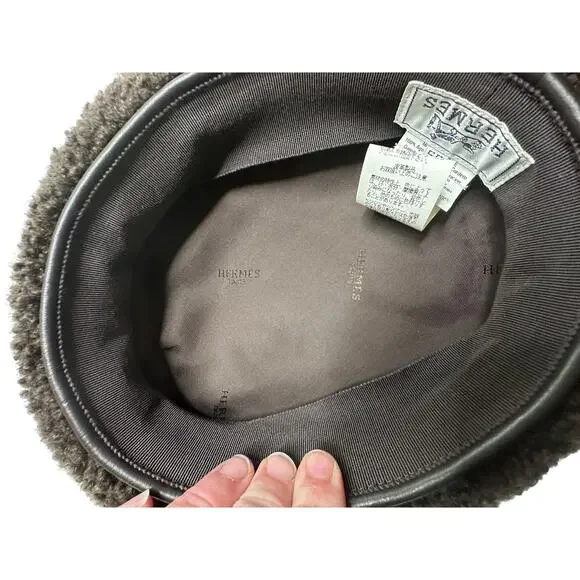 Hermes Mouton Brown Beret with Box Size 55 - Picture 7 of 13